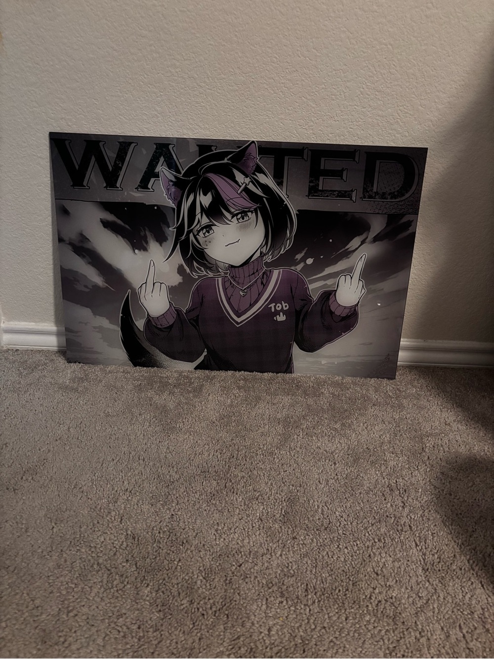 Purple Anime 'Wanted' Wall Art Poster - Unbranded